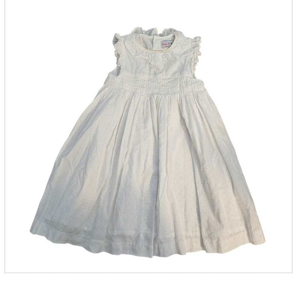 Sophie &‎ Lucas Dress Size 5 White Yellow Swiss Dot Lined Spring Church Wedding